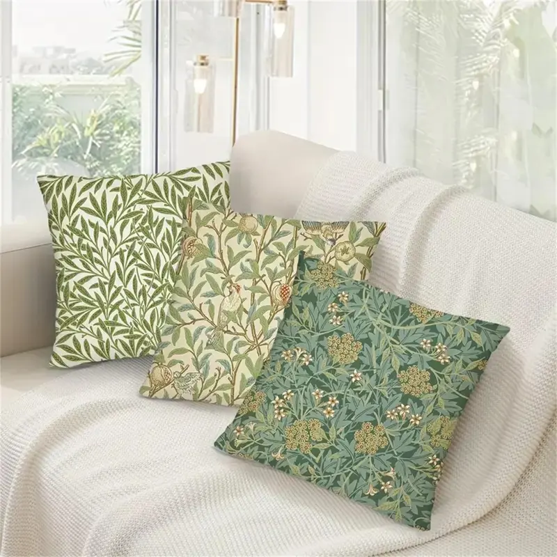 Floral Pattern Cushion Cover, 4 Counts/set Modern Throw Pillow Cover, Decorative Cushion Cover for Home Living Room Bedroom 5