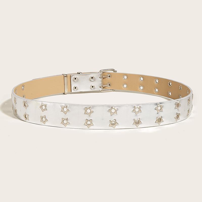 Product Introduction of Punk Style Star Double-Breasted Belt Waist Strap Hollow Out Pu Leather Jeans Decorative Fashion Waistband 17