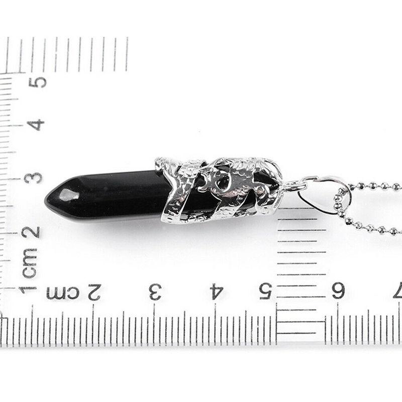 Vòng Cổ Mặt Dây Chuyền Đá Hình Rồng, 1 Chiếc, Cột Lục Giác, Dây Chuyền Xương Đòn, Phụ Kiện Trang Sức Thời Trang Cá Tính, Unisex 7