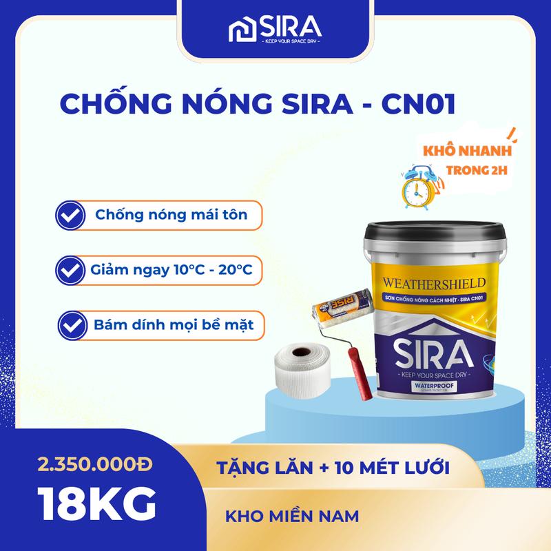  Sơn chống nóng mái tôn tường nhà Sira CN01 -  18kg 