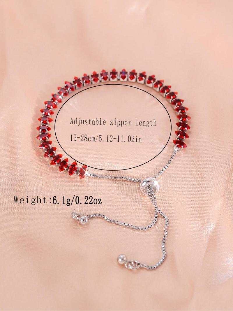 Product Introduction of Colorful Zircon Decorated Bracelet, Fashionable Jewelry for Women & Girls, Trendy All-match & Exquisite Jewelry for Birthday Gift 1