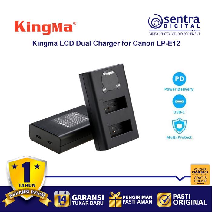 Gambar Kingma LCD Dual Charger for Canon LP-E12 ( EOS M100 M200 M50 M50 II 100D ) dari Sentra Digital Kota Surabaya 5 Tokopedia
