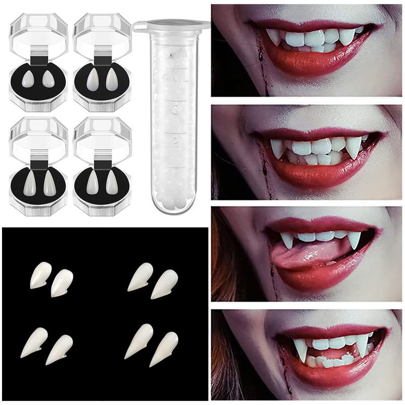 1Pair Vampire Teeth Zombie Fangs DIY Cosplay Props DIY Solid - TikTok ...