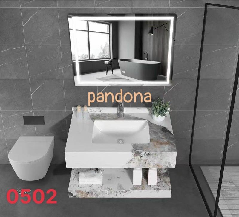 bộ lavabo bàn đá 2 tầng có kèm gương led , đá chống chày,KT DÀI 80CM RỘNG 50CM 3