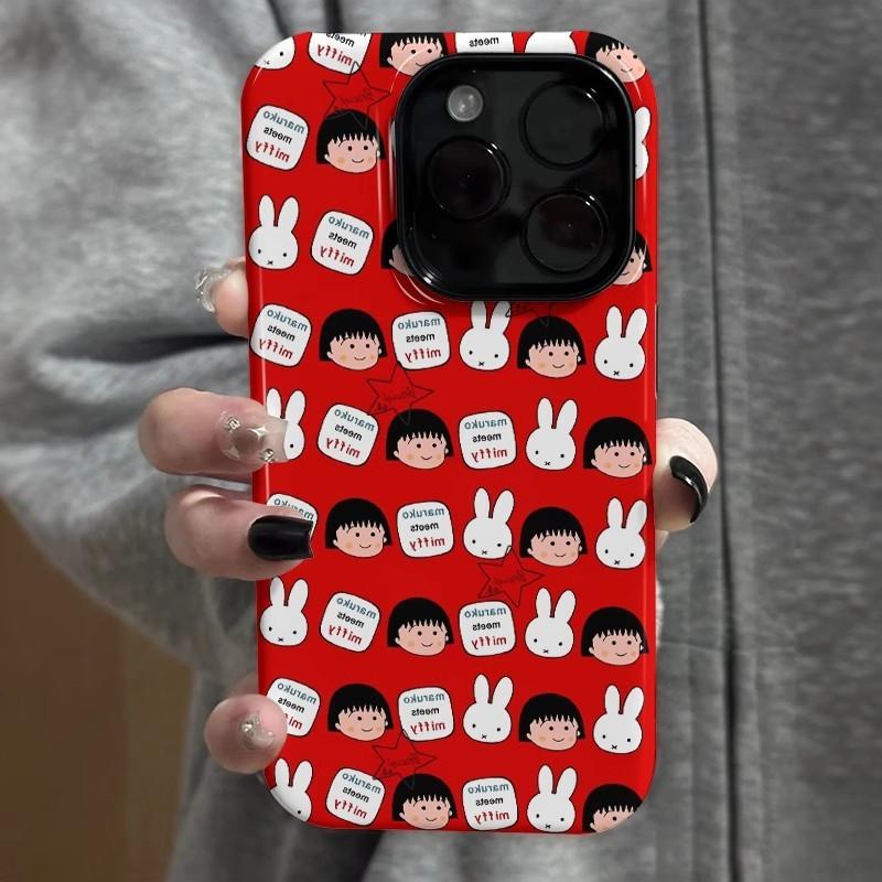 เคสโทรศัพท์สองในหนึ่งเดียว, แฟชั่นกระต่ายสาวแสนสนุก, เข้ากันได้กับ iPhone 15ProMax, XR, 14Pro, 12Pro