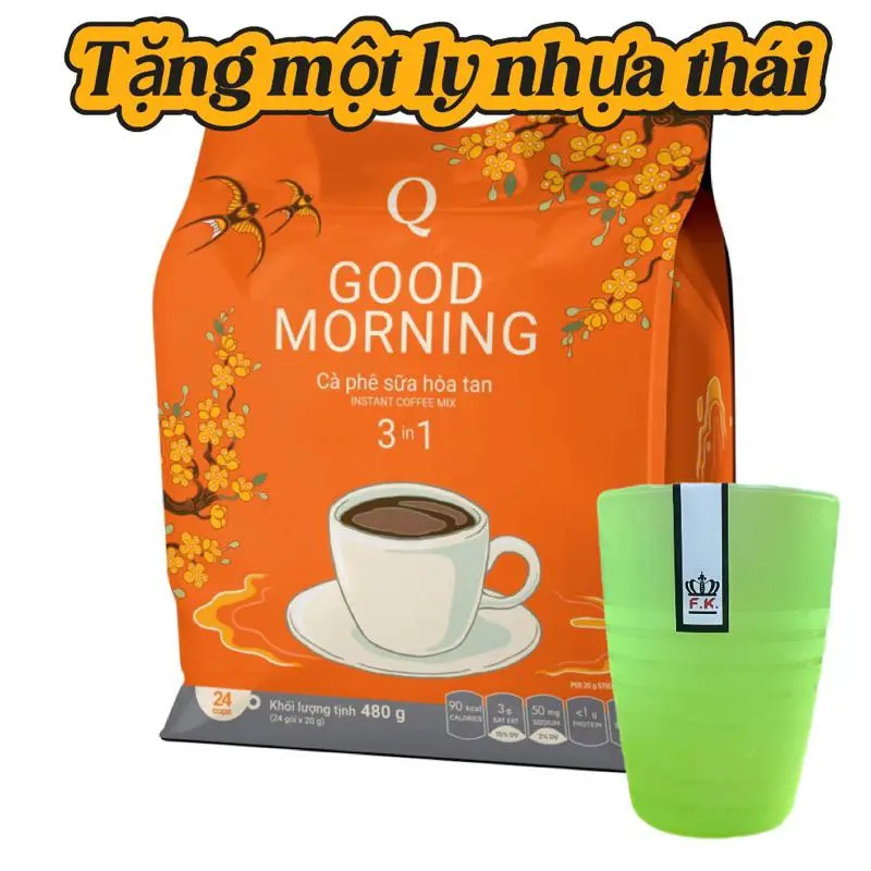 { SIÊU KHUYẾN MÃI TẶNG 1 LY THÁI 400ML KHI MUA 1GÓI 480G} Cà Phê Trần Quang 3 in1 Good Morning 480G Đặc sản 3 miền Thanh Hảo