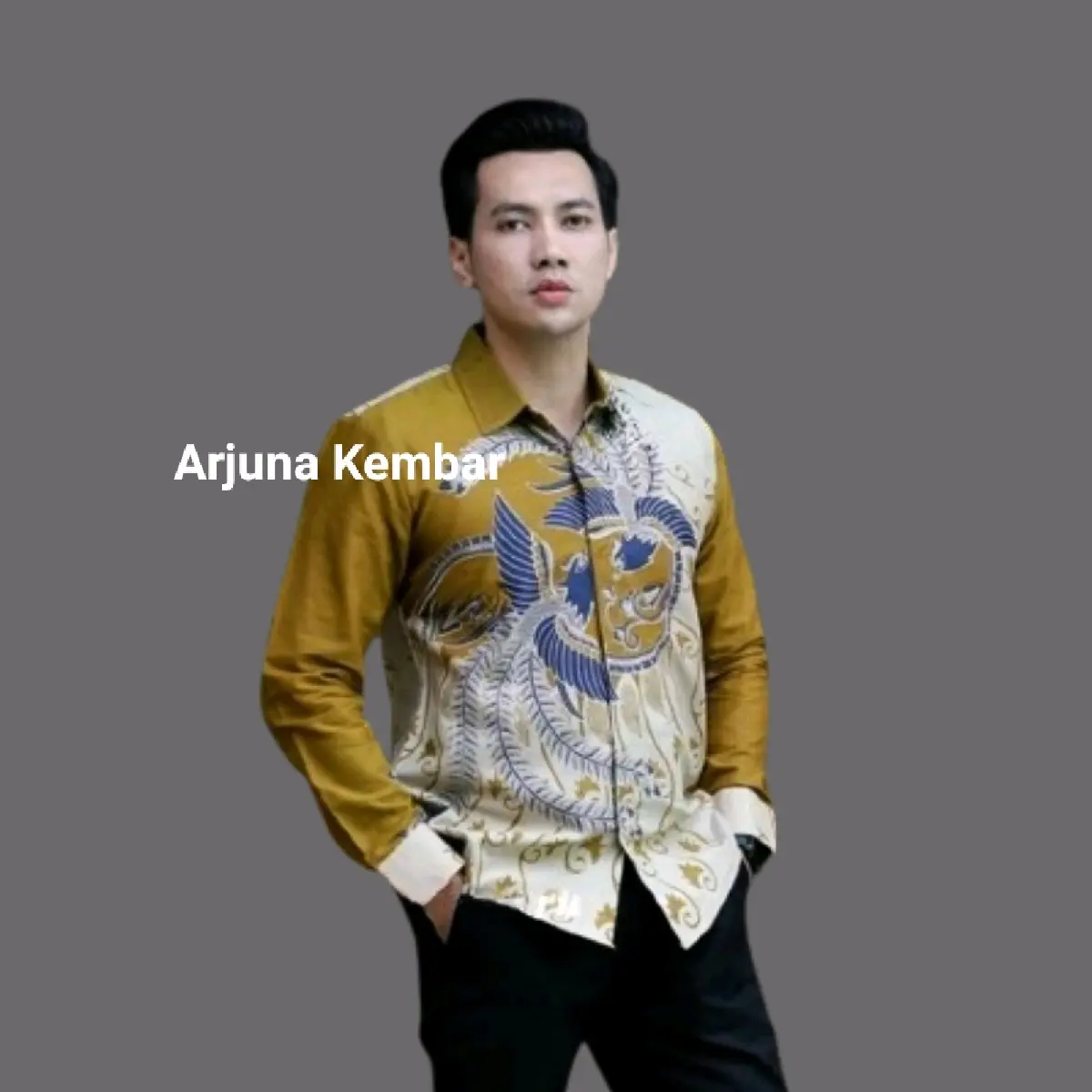 Batik pria mewah terbaru kuning lemon slimfit katun premium solo berlapis furing Errow