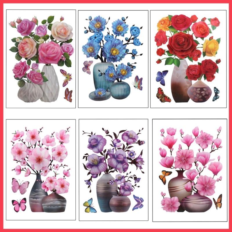 Tranh dán tường hoa nổi 3D sẵn keo dán.