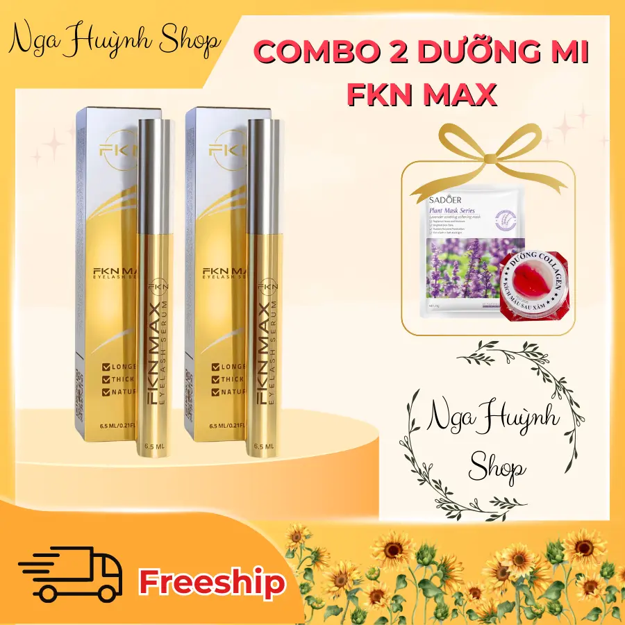Dưỡng mi FKN Max dưỡng chất 2in1 dưỡng nuôi dưỡng hổ trợ cho mi thưa ngắn . Đem lại sợi mi đen dài khoẻ