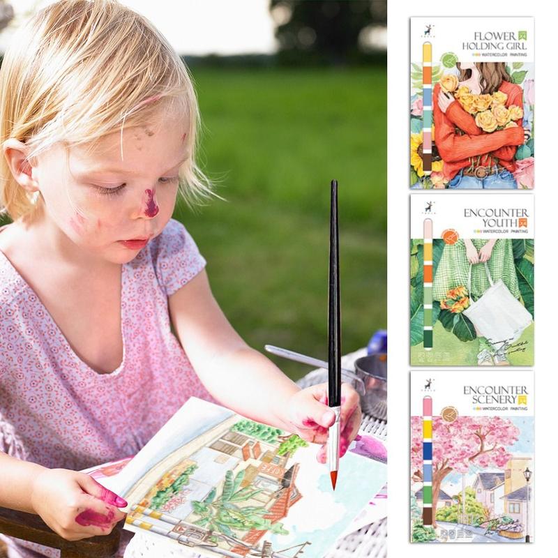 Product Introduction of New Educational Toys Kids Watercolor Painting Book Portable Xmas Gifts Drawing Paper Children Birthday Graffiti Coloring Book 20