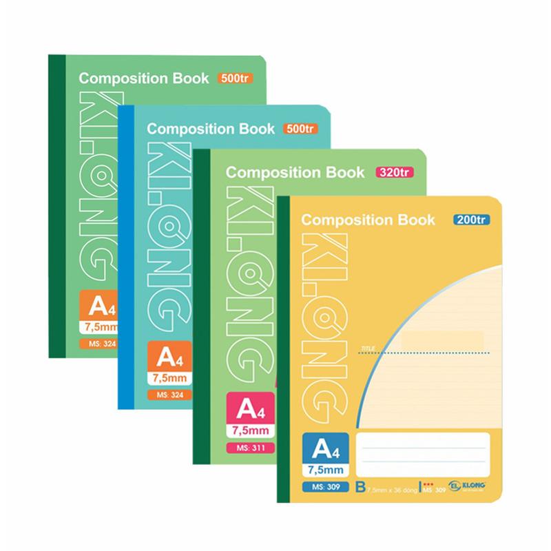 [NGUYÊN LỐC] Vở may dán gáy A4 giấy kẻ ngang nhiều loại trang giấy KLONG vở viết 58-100gsm