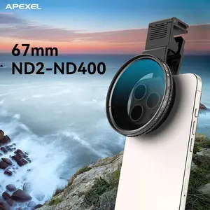 Lensa Filter Kamera Smartphone HD Glass ND2-400 67mm with Clip