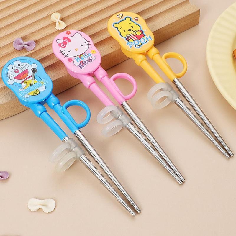 Đào Tạo Trẻ Em Em Bé Đũa Bằng Thép Không Gỉ, Thiết Kế Hoạt Hình, Thích Hợp Cho Trẻ Em Và Người Mới Bắt Đầu, Q6R8 3