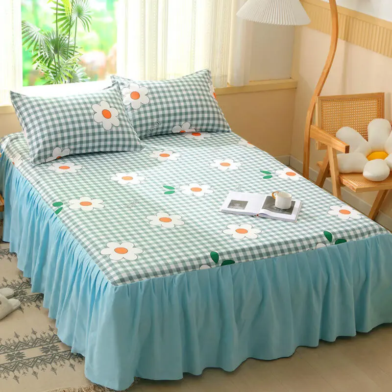 Bed skirts three piece set  Anti slip Korean version Simmons protective cover, no pilling or shrinkage of bed sheets