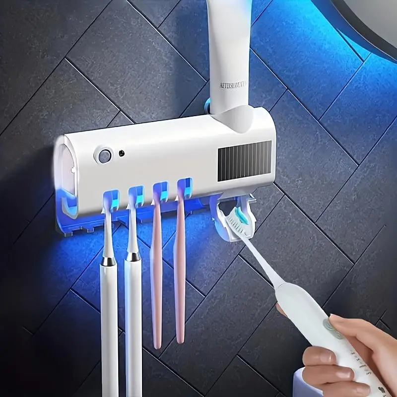 1pc Smart Toothbrush Holder With Automatic Toothpaste Dispenser (Black ...
