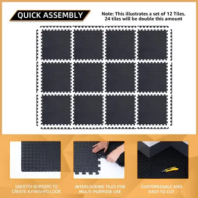 CAPHAUS EVA Foam Floor Tiles - Carpet Top Interlocking Puzzle Mats