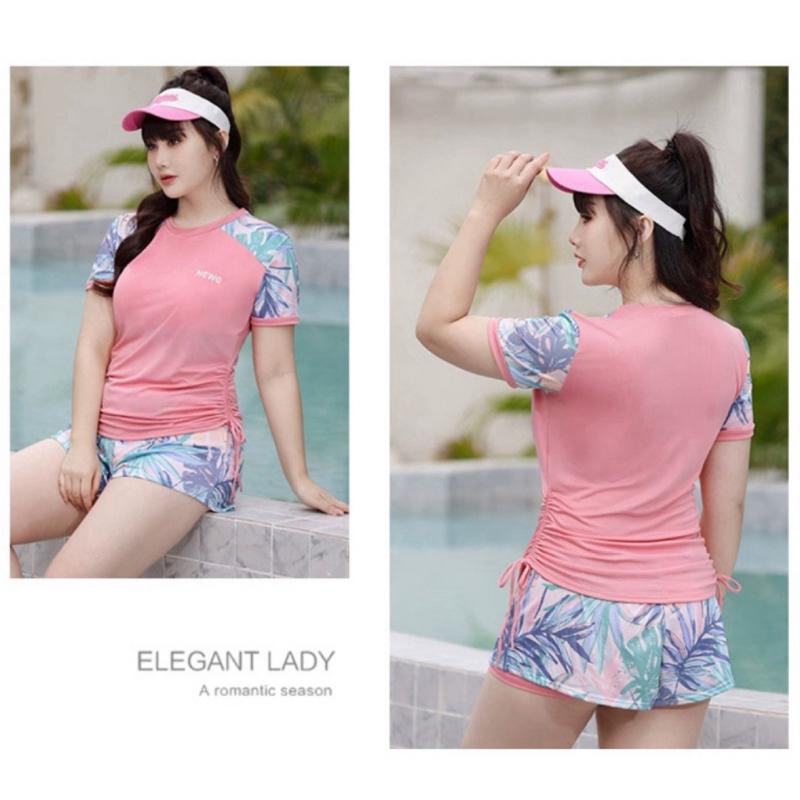 Product Introduction of Plus size curvy swimsuit with sleeves and shorts for women, swim wear, beach wear water sports swimming suit 23