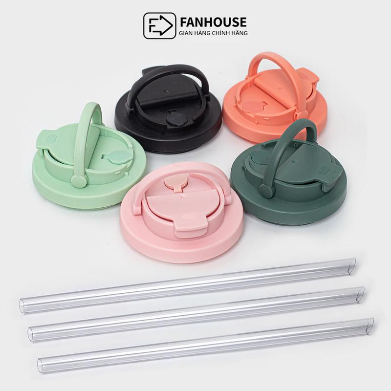  Nắp ly giữ nhiệt Pastel v2 phụ kiện bình nước ống hút tritan Fan House 