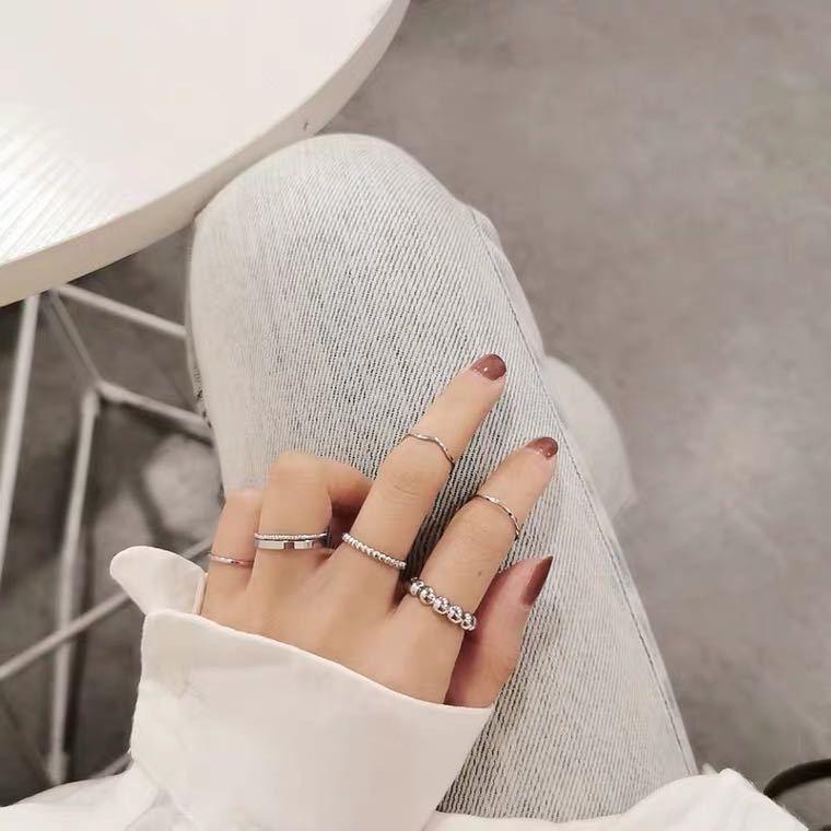 Product Introduction of 8PCS/1set Korean version ring set simple personality pixel ring overlapping ring jewelry 30