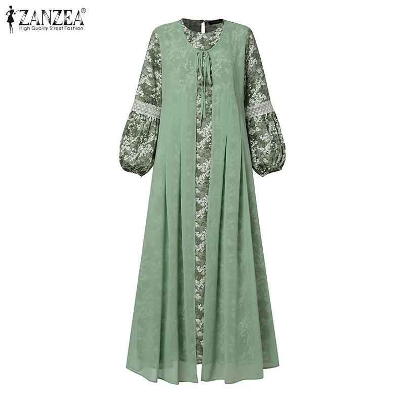 Product Introduction of Pakaian Wanita, Fesyen Musim Bunga, Zanzea, Gaya Dubai dan Turki, Pakaian Hijab Abaya, Untuk Wanita, Pakaian Muslim Bercetak Bunga Bohemia, Sesuai untuk Ramadan, Vestido, 2024 30