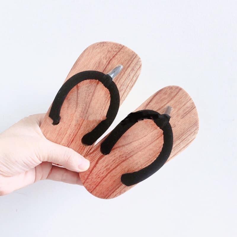  Guốc gỗ cho bé gái điệu đà ngày tết dạng quai kẹp nhung êm chân Voi Sandal Cao Su Kem 