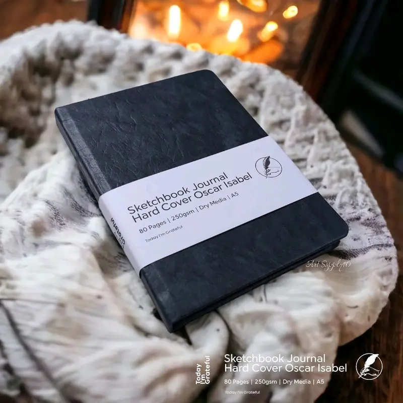 Sketchbook Hard Cover Kulit Oscar & Fabric Jurnal A5 250gsm 80 Pages / Cover Kain Kertas Paper 6