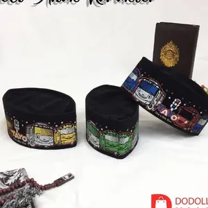 Peci Kopiah Karakter Anak Laki-laki Pria  Motif  Muslim Songkok Hitam
