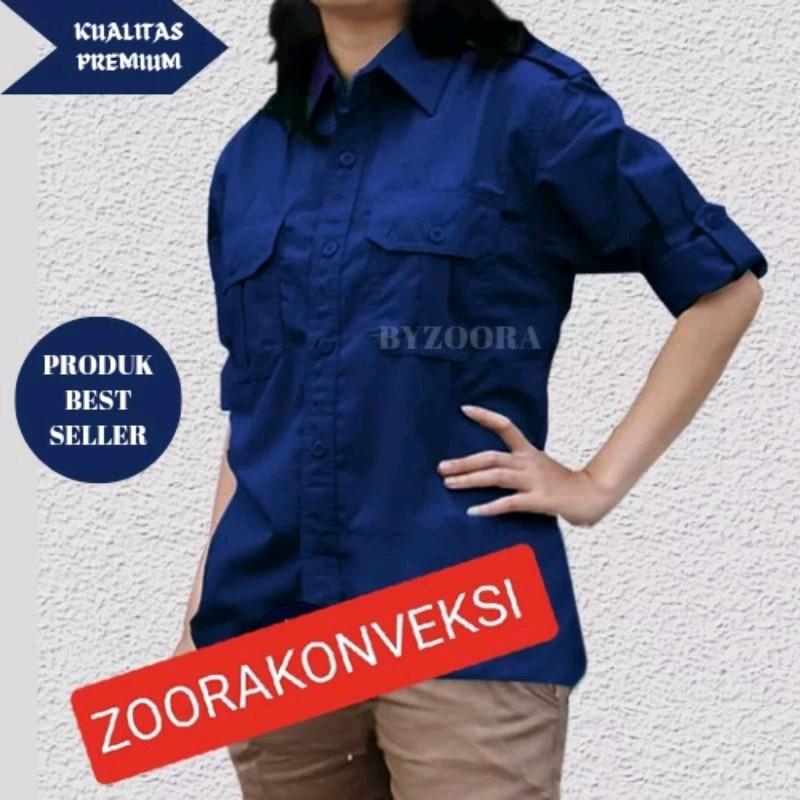[PROMO READY] Kemeja PDL Wanita Premium Tebal Adem Kemeja Perempuan Outdoor Lapangan Hiking Lengan Panjang 5
