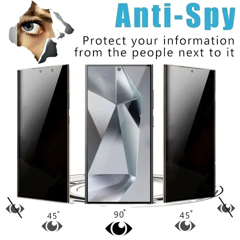 Privacy Protective Film with 3s Installation Frame, 2 Counts Tempered Glass Screen Protector, Phone Accessories Compatible with Samsung Galaxy S24 Ultra S25 Utra S25 Plus 1