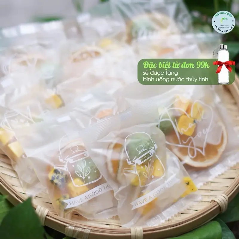 Trà Chanh dây kim quất hộp 30 gói Trà Hoa Cô Ba- Set chanh dây, kim quất , đường phèn 8