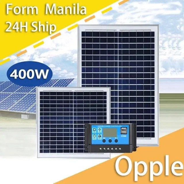【In Stock】Opple Solar Panel 200W/400W Household Charging Panel Monocrystalline Silicon 18V  Band 20A Controller
