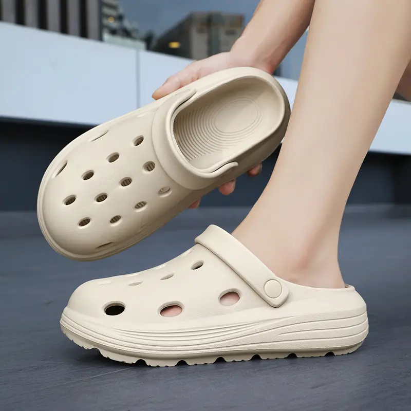 【 New Arrival 】CROCS Cheese Platform Sandals, Soft Cave Sandals, Outdoor Anti slip Beach Sandals Couple Shoes Comfortable Summer Slippers Autumn Sports Walk