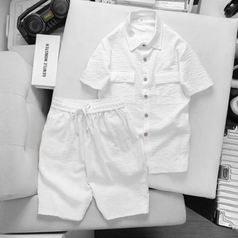 Bộ đũi xước ngố nam Trơn Áo cộc quần ngố hàng đẹp ( cam kết y ảnh) 0