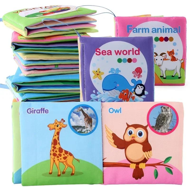 Newborn Baby Cloth Books Learning Educational Toys Baby Soft Cloth Book Clothing Book Touch Ringing Cognition Toy 0