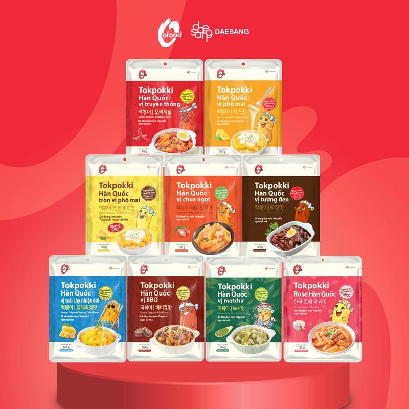 Tokbokki Hàn Quốc O'Food gói 140g ăn vặt tiện lợi 9 vị đa đạng