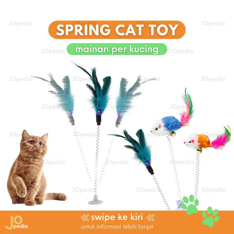 MAINAN PER Kucing Spring Cat Toy Mainan Tikus Bulu Kitten 0