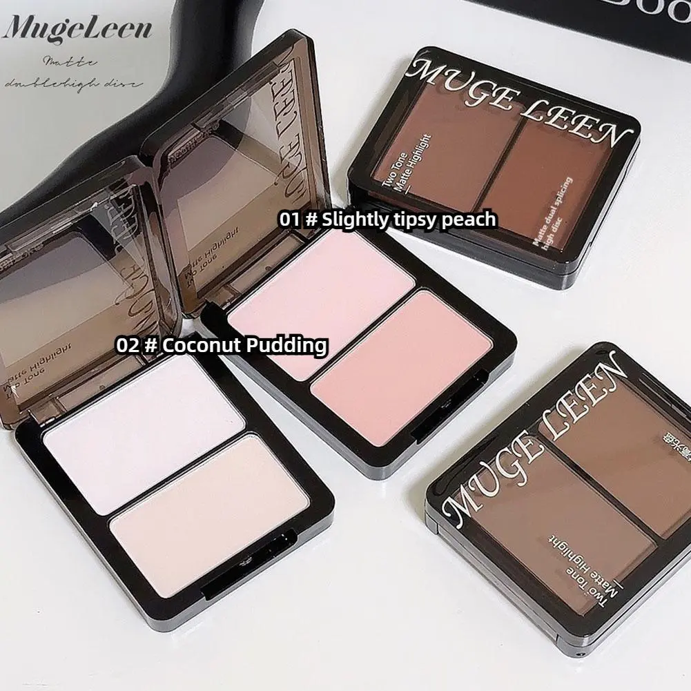 Bảng Màu Bắt Sáng Và Tạo Khối, 2 Trong 1, Hoàn Thiện Lì Và Độ Bóng Cao, Bảng Màu Đánh Bóng Và Phấn Đánh Đôi