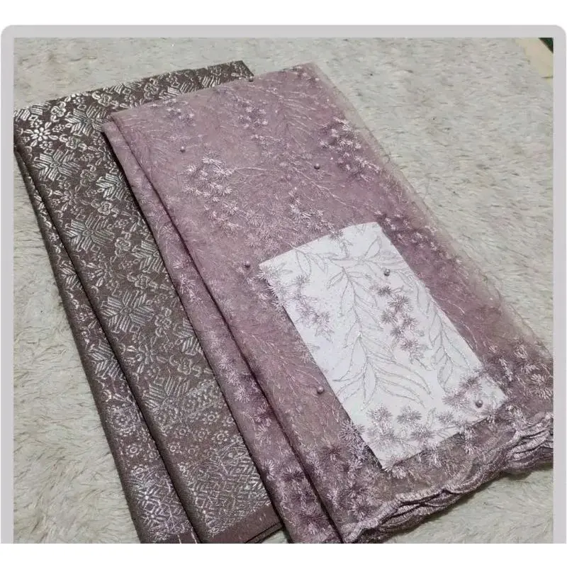 [Free Bridesmaids Card] SET PAKET BRIDESMAID TILLE MUTIARA & SONGKET SEMI PALEMBANG , SET BAHAN KAIN SERAGAMAN BRIDESMAIDS BROKAT BRUKAT TULLE/TILE MUTIARA SONGKET PALEMBANG KEBAYA