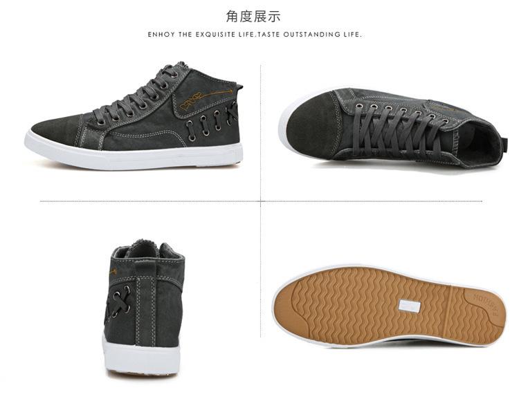 Product Introduction of Men's Canvas Shoes Vintage Fashion Spring and Autumn Korean Style Trendy High Top Denim Casual Shoes 4