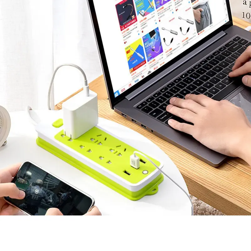 Ổ Cắm Điện Thông Minh Đa Năng Cổng Sạc USB 6 Phích Cắm Chống Giật Tiện Dụng RIN 6