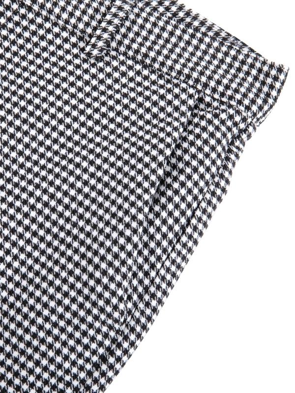 Men's Houndstooth Print Pocket Button Fly Pants, Streetwear Business Formal Slim Fit Pants For Work Office, Summer Outfits 2024, Men's Trousers For All Seasons 3
