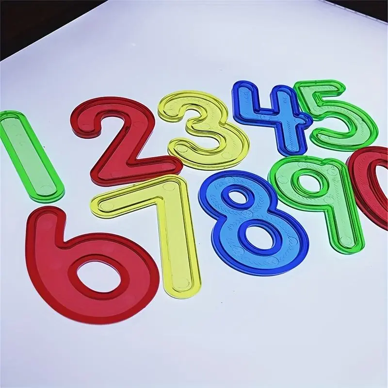 Translucent Letters Numbers Light Table Toys,  1 Set Preschool Educational Learning Plastic Colorful Toy Set, Uppercase & Lowercase Math Symbols for Toddlers Kids