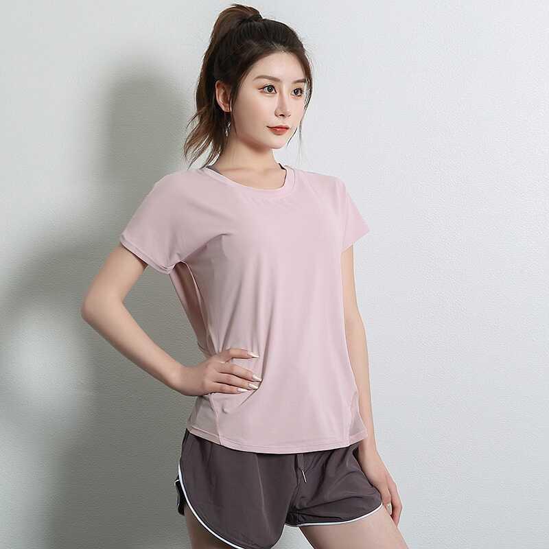 Product Introduction of Yoga Sexy Backless Quick drying T  Fiess Sports Top Women's Loose Running Short Sleeves 17