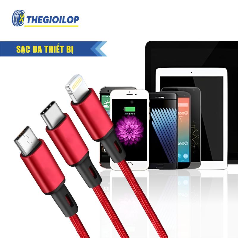 Cáp Sạc 3 Đầu Nhanh 5A - Đa Kết Nối Micro USB, Lightning, Type-C - Đảm Bảo Hiệu Suất Sạc Tối Ưu 2