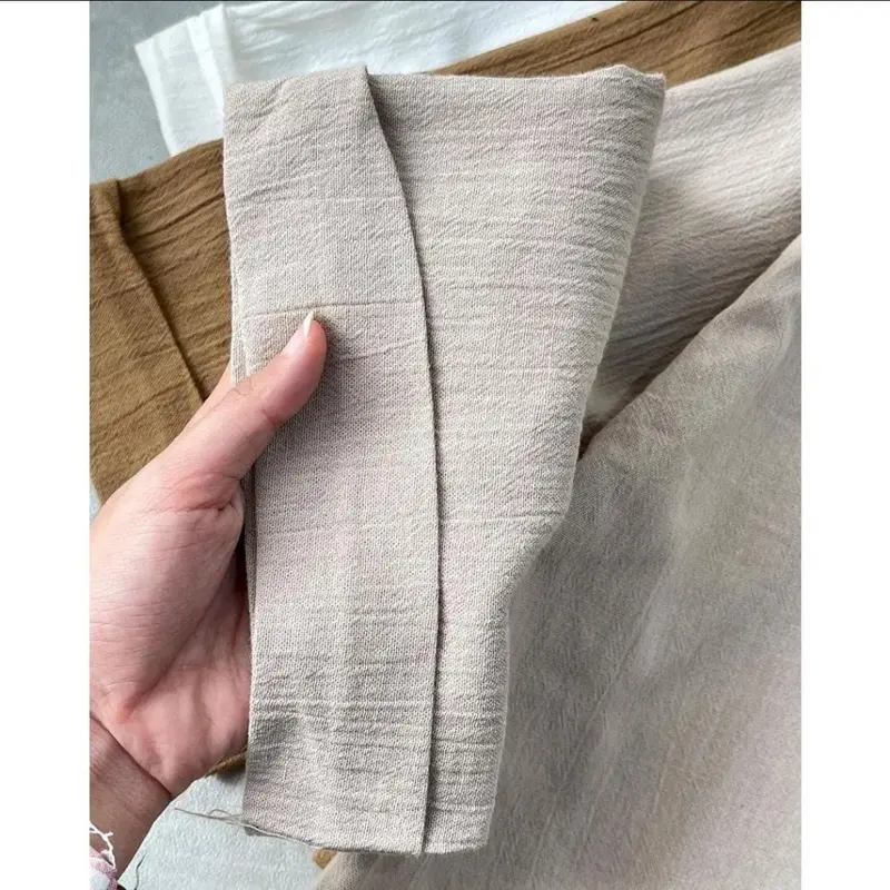 Outer Wanita Crop Lengan 3/4 Outer Kiyowo Cardi Crop Linen Crinkle Belia Outer Crop Baju Cardigan Blazer Wanita kemeja 3⁄4 Atasan Kardigan Oversize Simple Casual Nyaman Basic kondangan korean style Fit 5