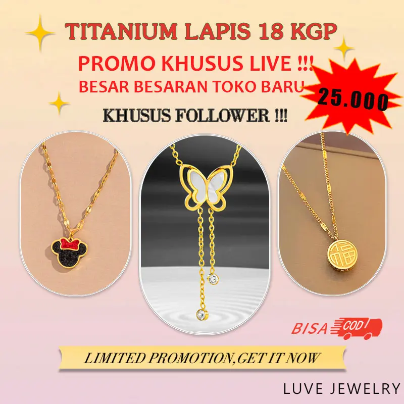 01 LUVE • COD Kalung Titanium Premium Anti Karat Bebas Pilih KHUSUS LIVE / FOLLOWER 0