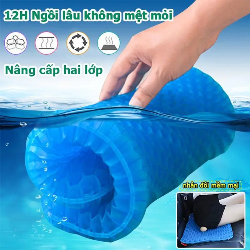 Đệm ngồi 3D Silicon Thế hệ mới chống mỏi thoáng khí 4