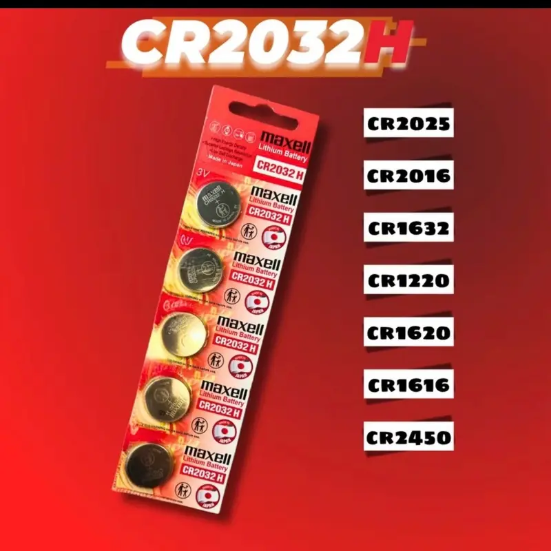 ￼Pin CR2032H Chính Hãng Maxell Lithium 3v - Pin Remote Smartkey Ô tô Xe Máy Đồng Hồ Thiết Bị Các Loại (1 vỉ 5 viên) 5