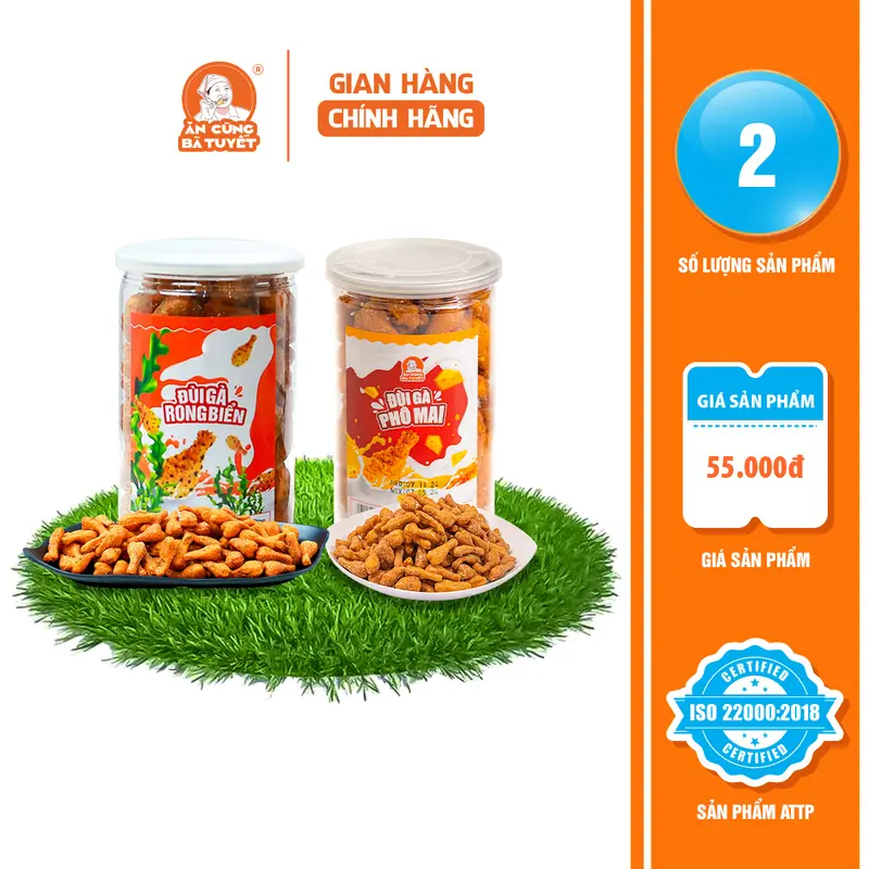 Combo 2 Hũ SNACK Đùi Gà Các Loại- Ăn Cùng Bà Tuyết Đồ Ăn Vặt Việt Nam 6