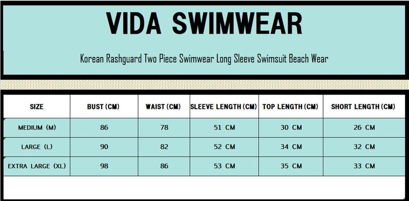 Product Introduction of Korean  Two Piece Swimwear Long Sleeve Swimsuit Beach Wear 0